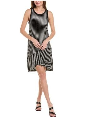 Cabi ATC Wink Dress Style #5946 Black White Stripe French Terry Soft Sz M